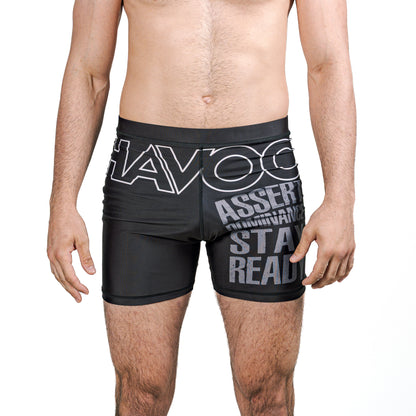 HAVOC Vale Tudo Shorts – Minimal Blackout Edition